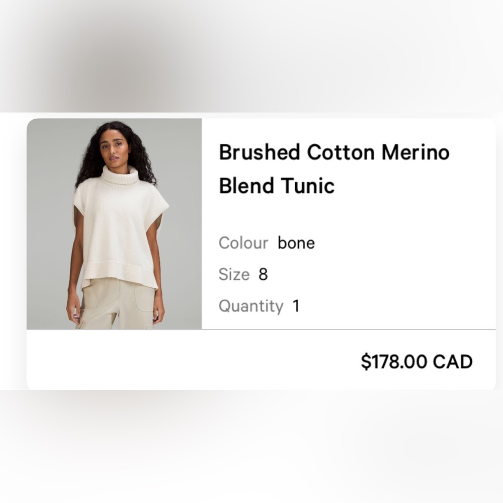 Lululemon Brushed Cotton Merino Blend Tunic